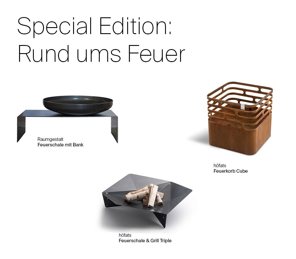 1 Möbel 3 Looks - Special Edition Feuerschale