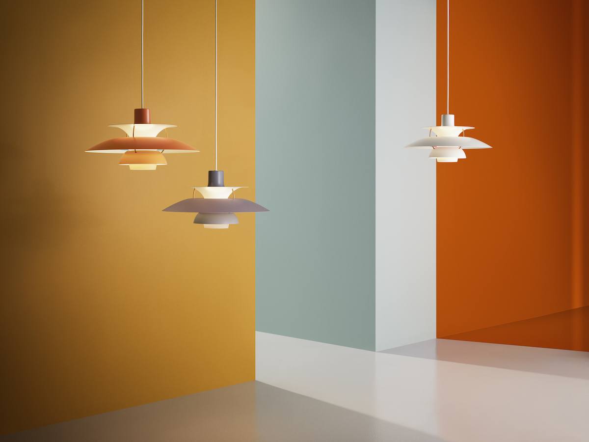 Top 10 Designleuchten: Louis Poulsen PH 5, 3 Stück, Orange, Grau, Weiß